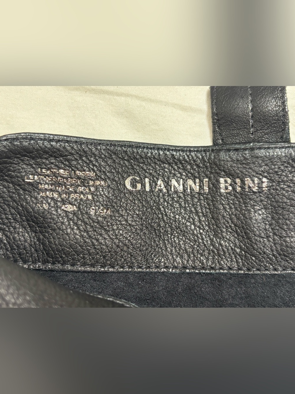 NEW Gianni Bini Black Leather Mid-Calf 4” Heeled Harness Dress Boots Never Worn - Picture 9 of 11